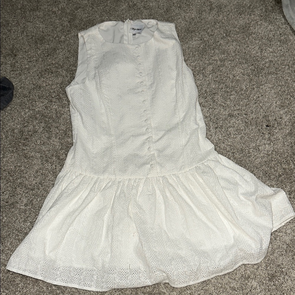 Meet Me Halfway Mini Dress- White